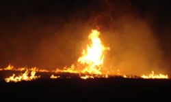 Fire at night - controlled