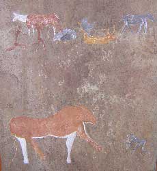 Uitzicht rotskuns - san painting - Lion - Leeu